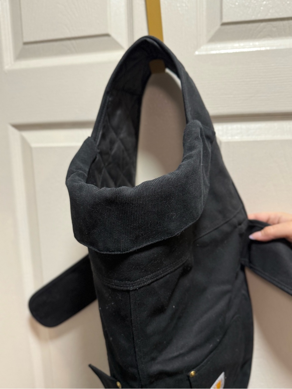 Carhartt Black Canvas Dog Jacket with Exterior Pocket size L - Picture 6 of 7